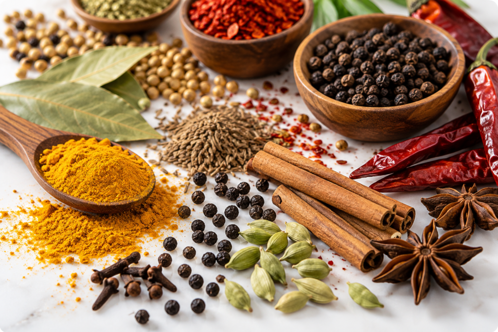 vibrant spice market still life
