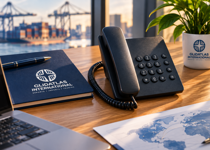 maritime logistics office at golden hour